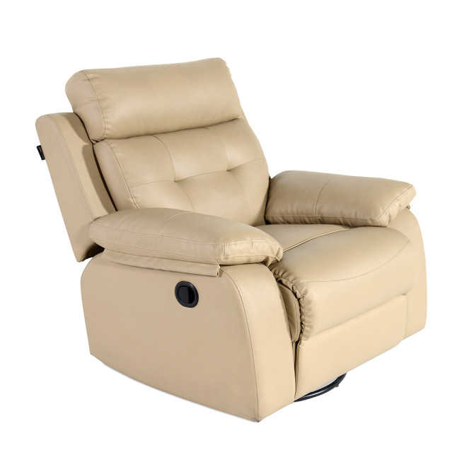 Single Seater Recliner Sofa - 786 Half Leather (Cream)