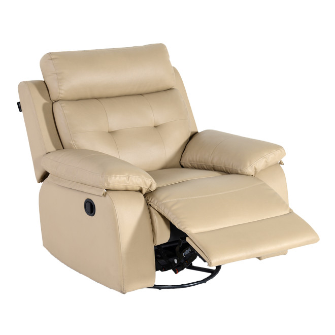 Single Seater Recliner Sofa - 786 Half Leather (Cream)