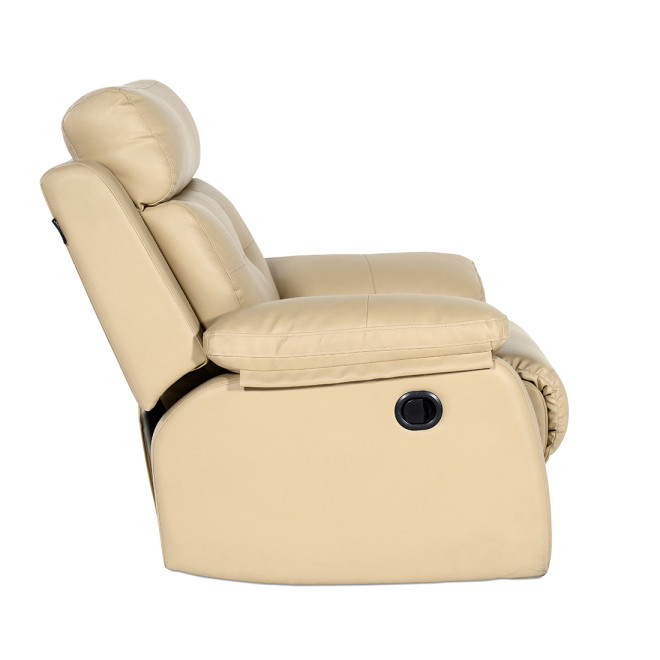 Single Seater Recliner Sofa - 786 Half Leather (Cream)