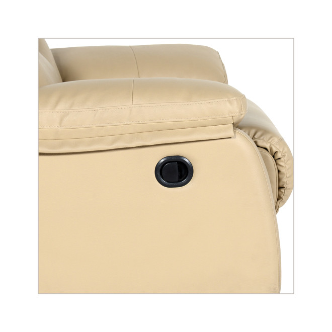 Single Seater Recliner Sofa - 786 Half Leather (Cream)