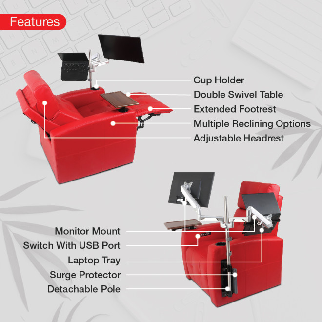 Work From Home Recliner - Flix (Red)