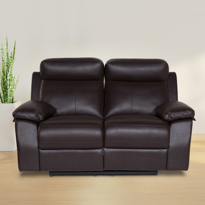 Two Seater Recliner Sofa - Lazino (Brown)