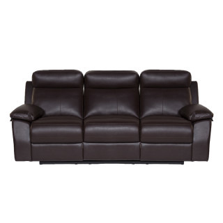 Three Seater Recliner Sofa - Lazino (Brown)