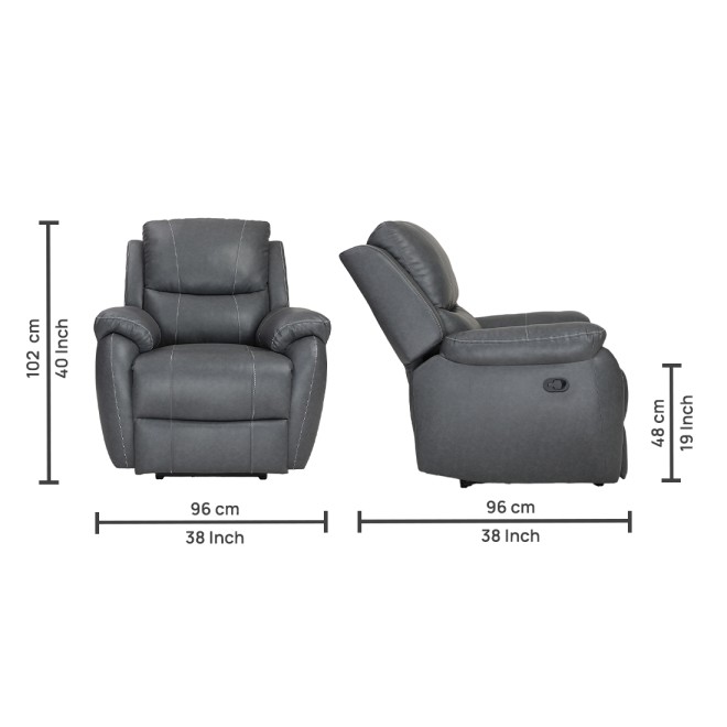 Single Seater Manual Recliner - Lite (Grey) 