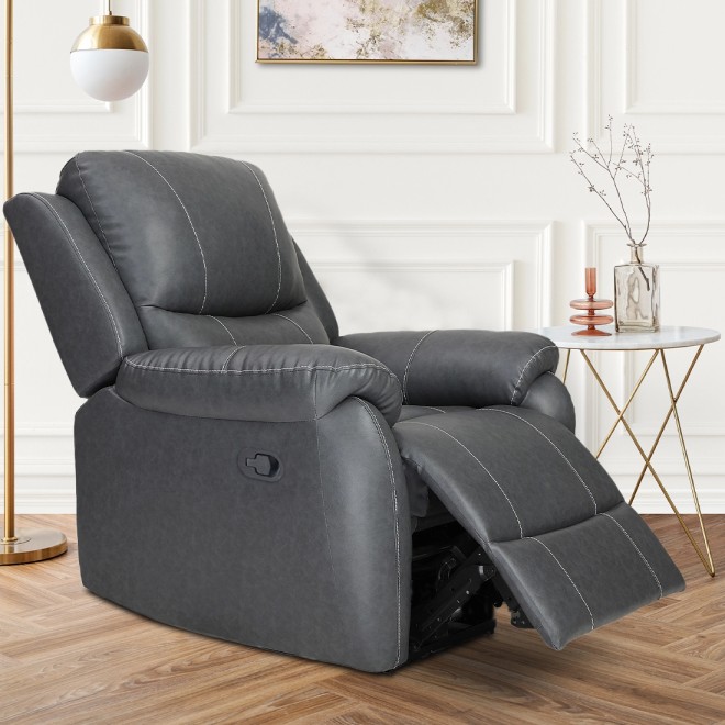 Single Seater Manual Recliner - Lite (Grey) 