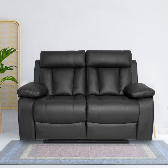 Two Seater Recliner Sofa - Magna (Black)