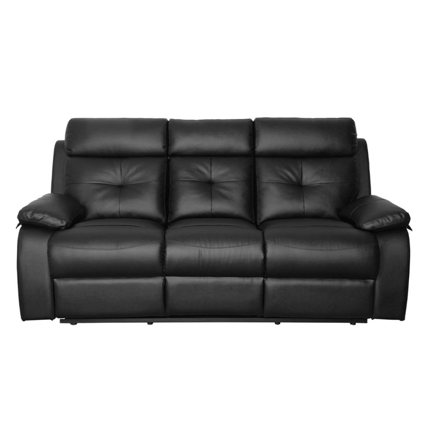 Three Seater Recliner Sofa - Ohio (Black)