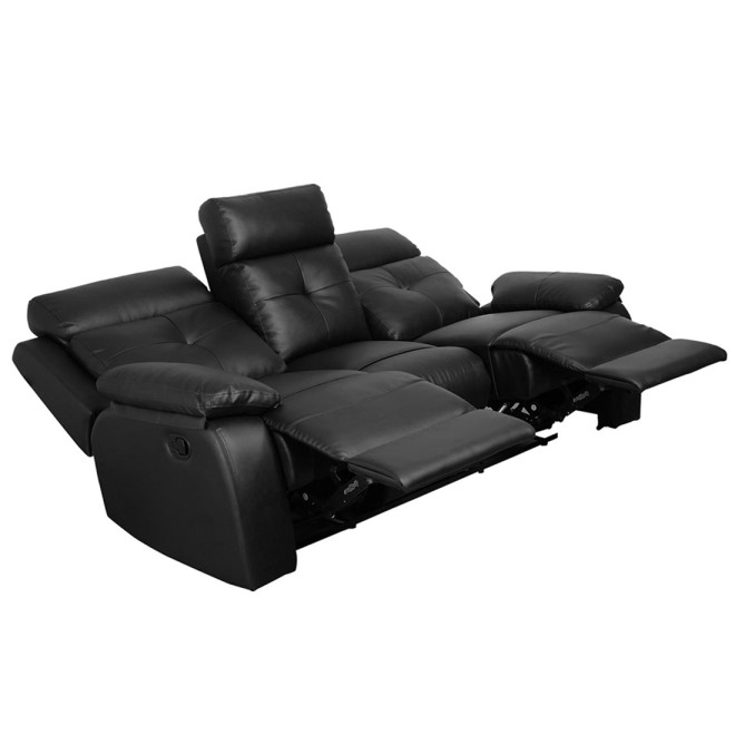 Three Seater Recliner Sofa - Ohio (Black)