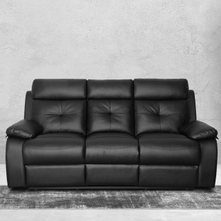 Three Seater Recliner Sofa - Ohio (Black)