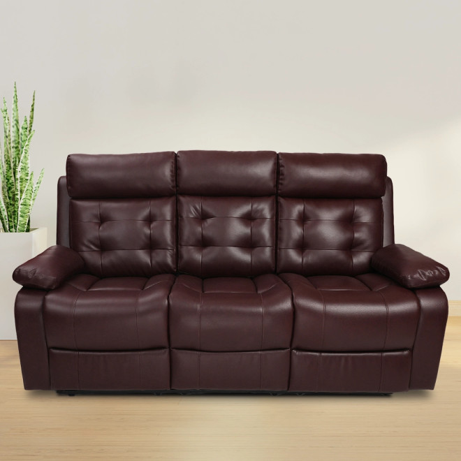 Three Seater Recliner Sofa - Tango (Cherry Two Tone)