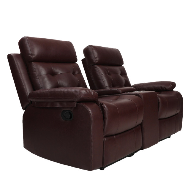 Two Seater Recliner Sofa  With Console - Tango (Cherry Two Tone)