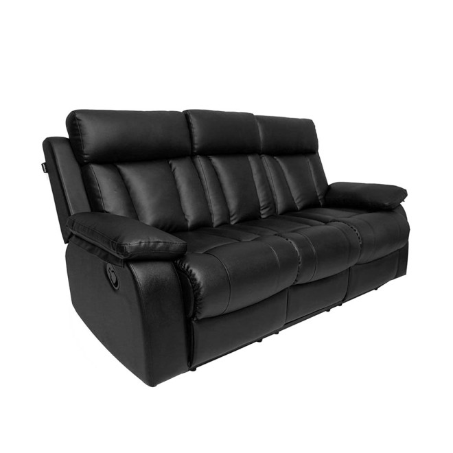 Three Seater Recliner Sofa - Magna (Black)