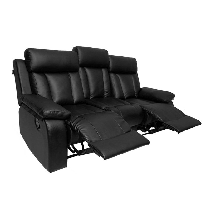 Three Seater Recliner Sofa - Magna (Black)