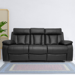 Three Seater Recliner Sofa - Magna (Black)
